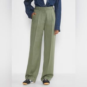 Aritzia Wide Leg Pants in Olive Green